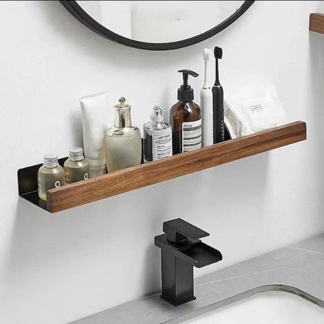 Natural Wood Floating Shelf Guardrail - Image 5