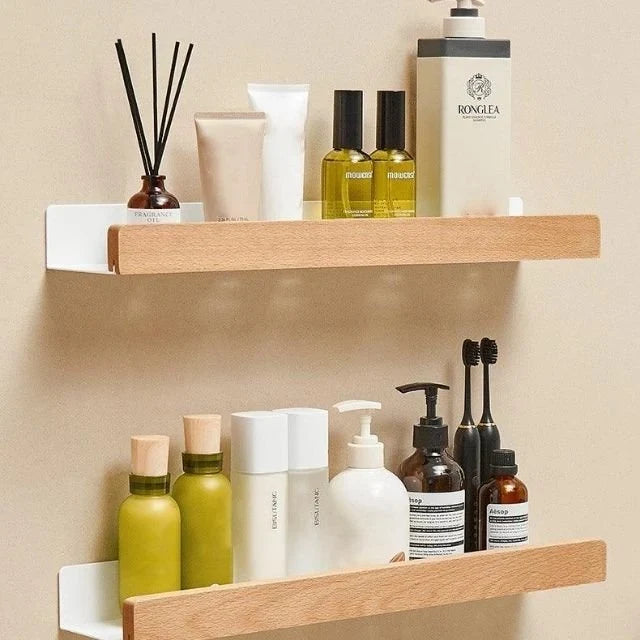 Natural Wood Floating Shelf Guardrail - Image 9