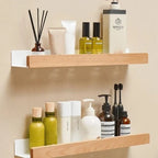 Natural Wood Floating Shelf Guardrail - Image 9