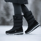Quilted Mid Calf Waterproof Snow Boots Side Zipper