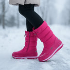 Quilted Mid Calf Waterproof Snow Boots Side Zipper - Image 3
