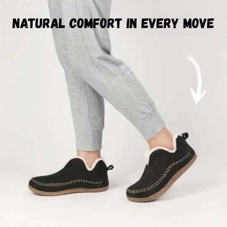 Fleece Lined Womens Slipper Booties Arch Support - Image 3