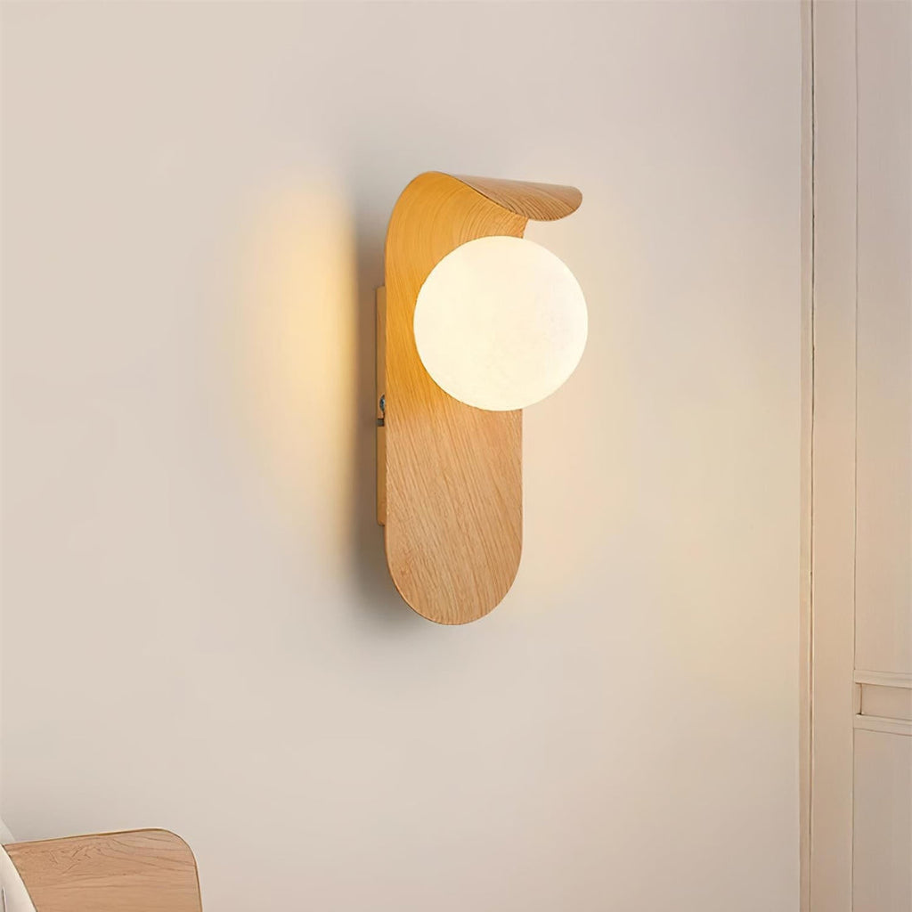 Naoren – Wood Effect Spherical LED Wall Light - Image 10