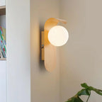 Naoren – Wood Effect Spherical LED Wall Light - Image 11