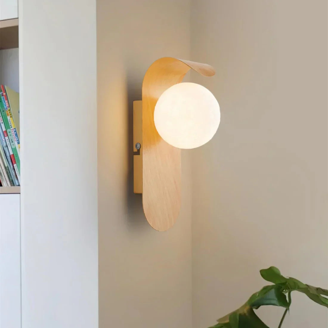 Naoren – Wood Effect Spherical LED Wall Light - Image 11