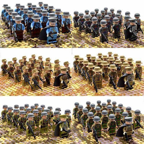 21‑Piece WWII Army Soldier Building Block Set
