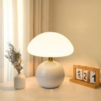 Retro Cream Bedside Lamp Mushroom Shape Table Light