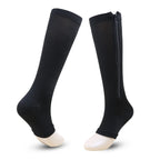 Open Toe Knee High Zipper Compression Socks Graduated Support - Image 14