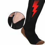 Open Toe Knee High Zipper Compression Socks Graduated Support - Image 3
